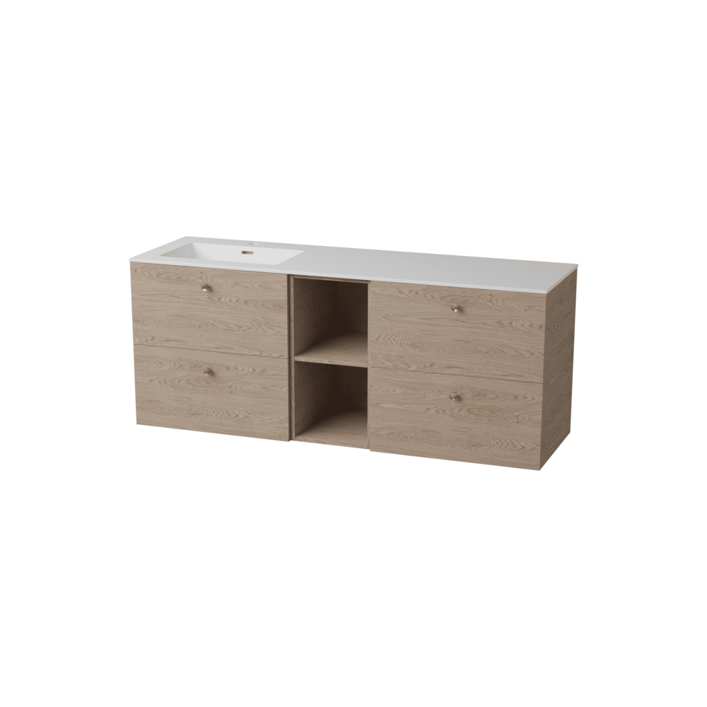 Servantskap FOSSBAD Variant46 B150 for Heldekkende Servant med Venstrekulp