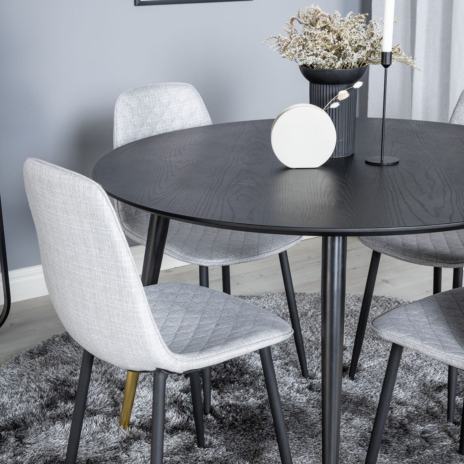Spisegruppe Venture Home Dipp Ø115 cm med 4 Polar Stoler