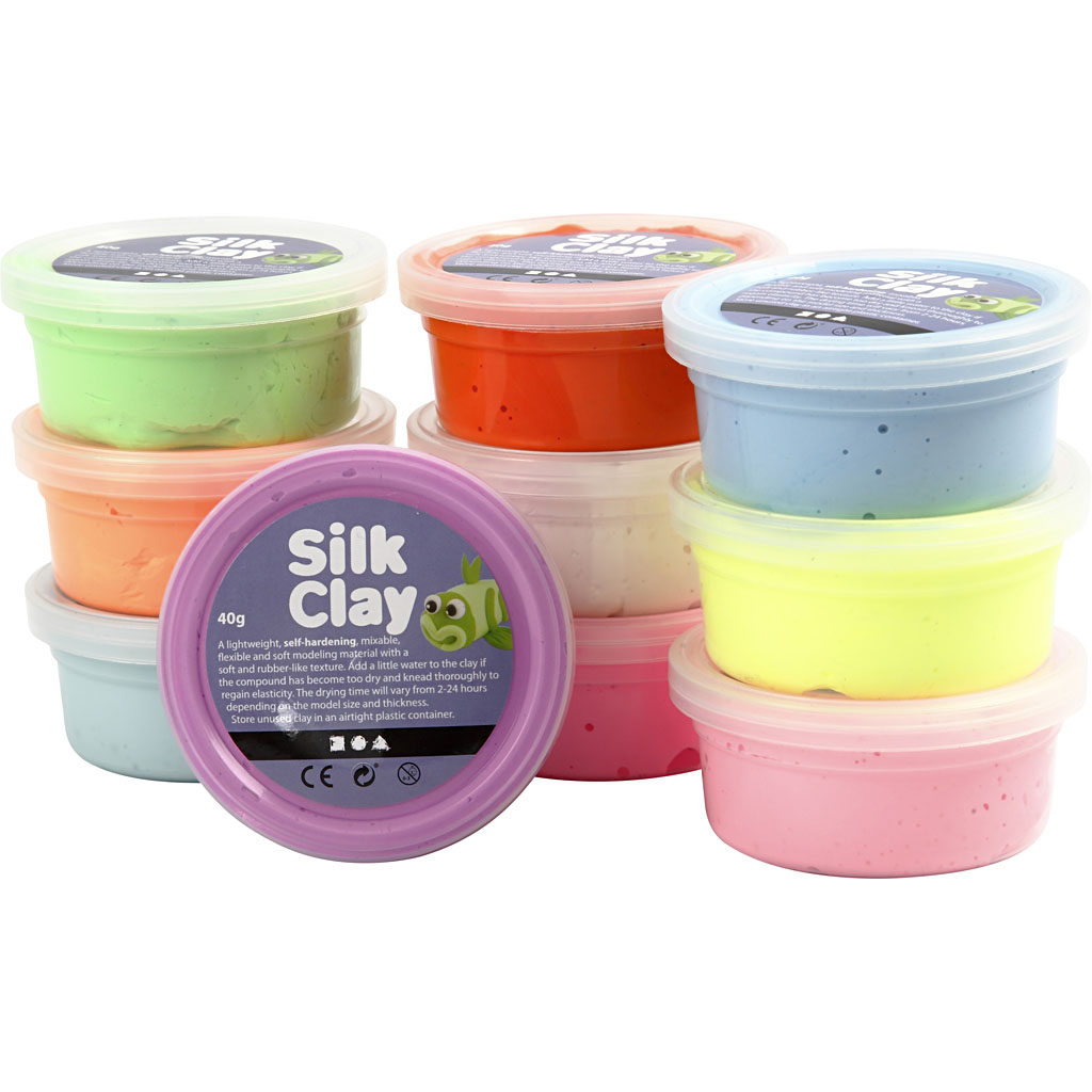 Silk Clay Creativ Company Ass Farger Nr Basic 2 10x40 g/1 Pk