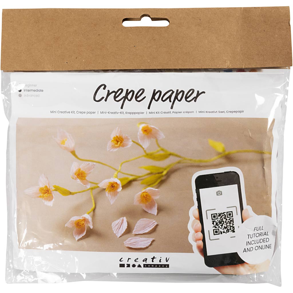 Mini DIY Kit Kräppapper, Vallmo, Stretchbarhet: 180%, 105 g, Valmuer
