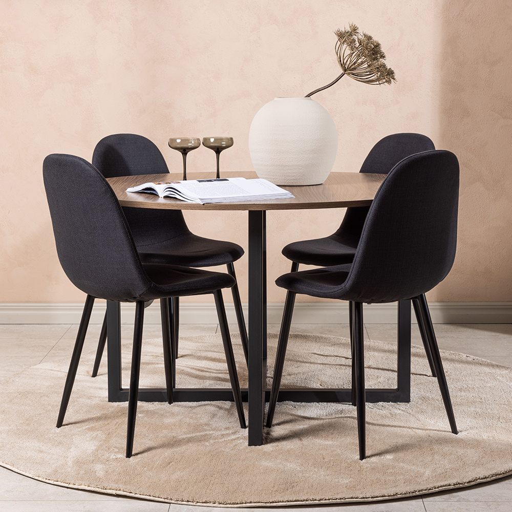 Spisegruppe Venture Home Durango Ø 120 cm med 4 Polar Stoler