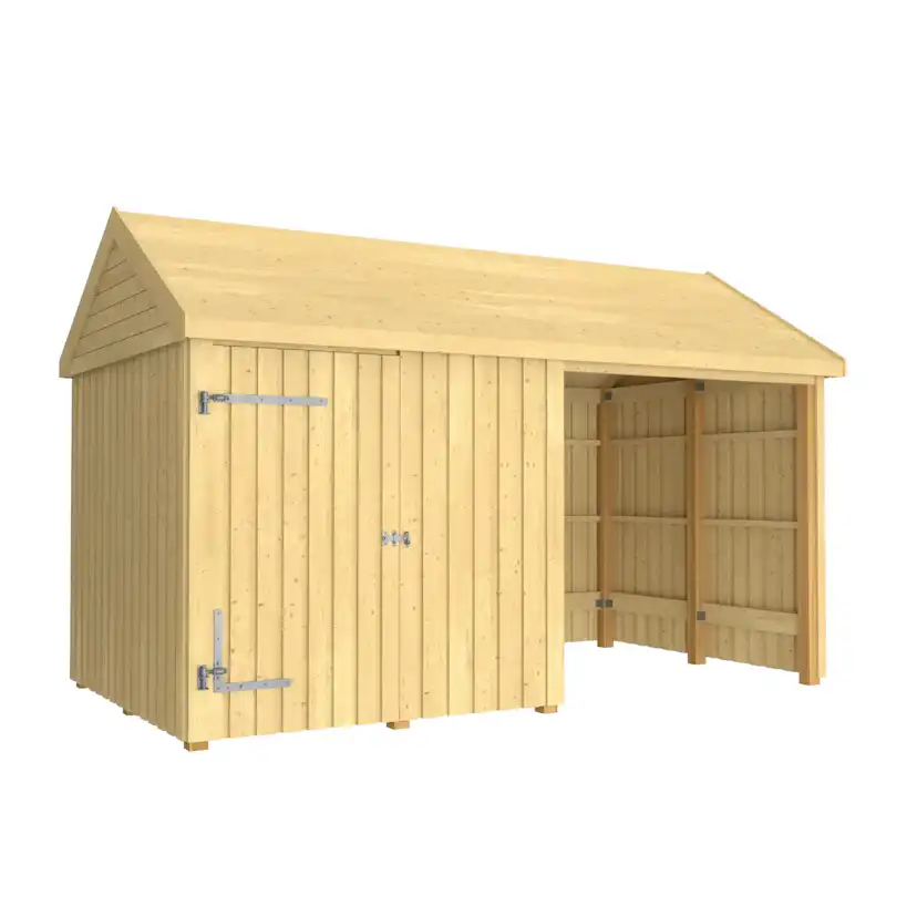 Utebod PLUS Classic Multi Hagehus 2 Moduler Enkeldør Åpen 10m2