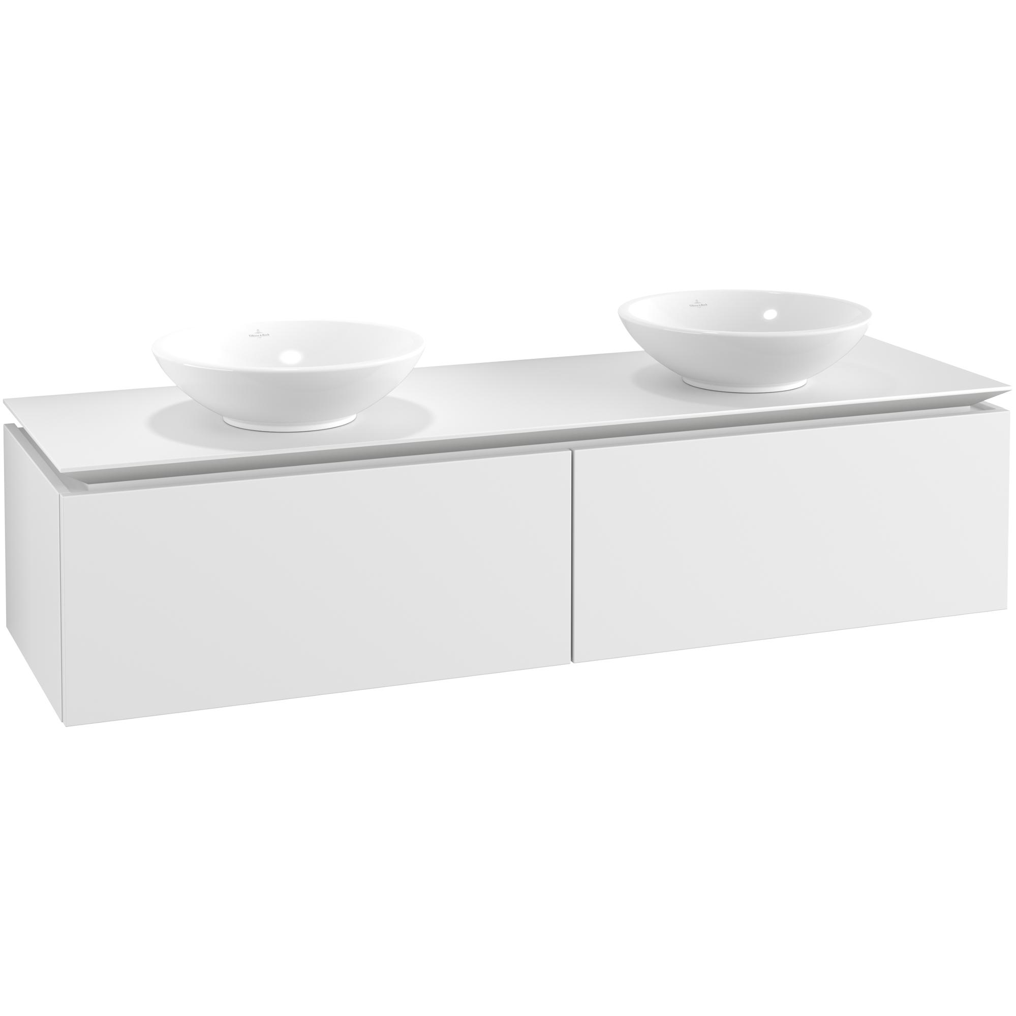 Tvättställsskåp Villeroy & Boch Legato Kompakt 1600 med 2 Lådor för Två Ytmonterade Tvättställ från Övriga V&B Serier | badrum - badrumsmobler - tvattstallsskap-och-kommod | KakelKungen