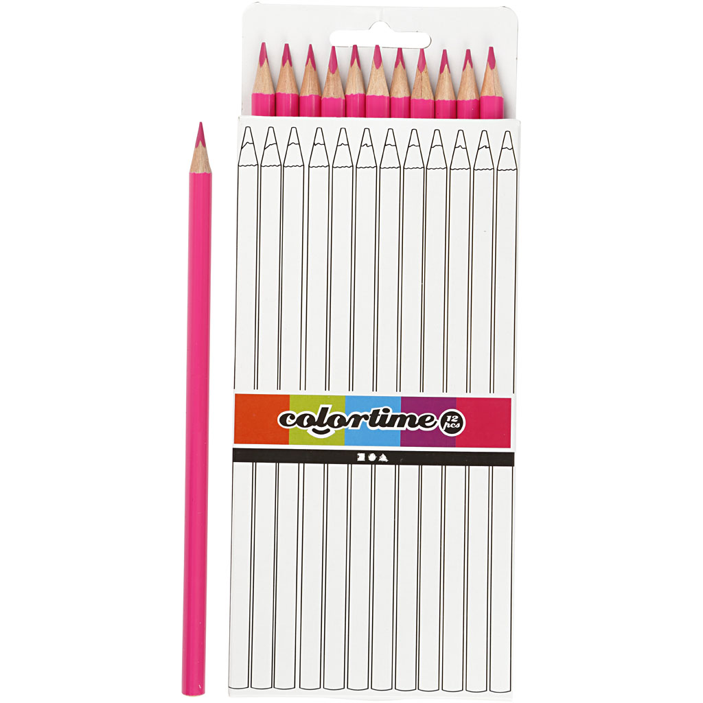 Colortime färgblyerts, rosa, L: 17 cm, kärna 3 mm, 12 st./ 1 Rosa