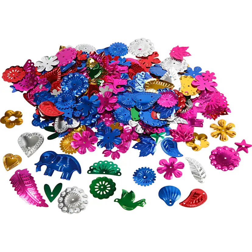 Paljetter Creativ Company Sterke Farger Str 15-45 mm 1 Pk