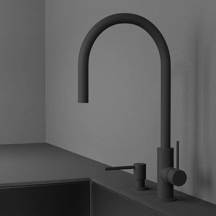 Kjøkkenbatteri Scandtap Steel Accent med Uttrekkbar Tut