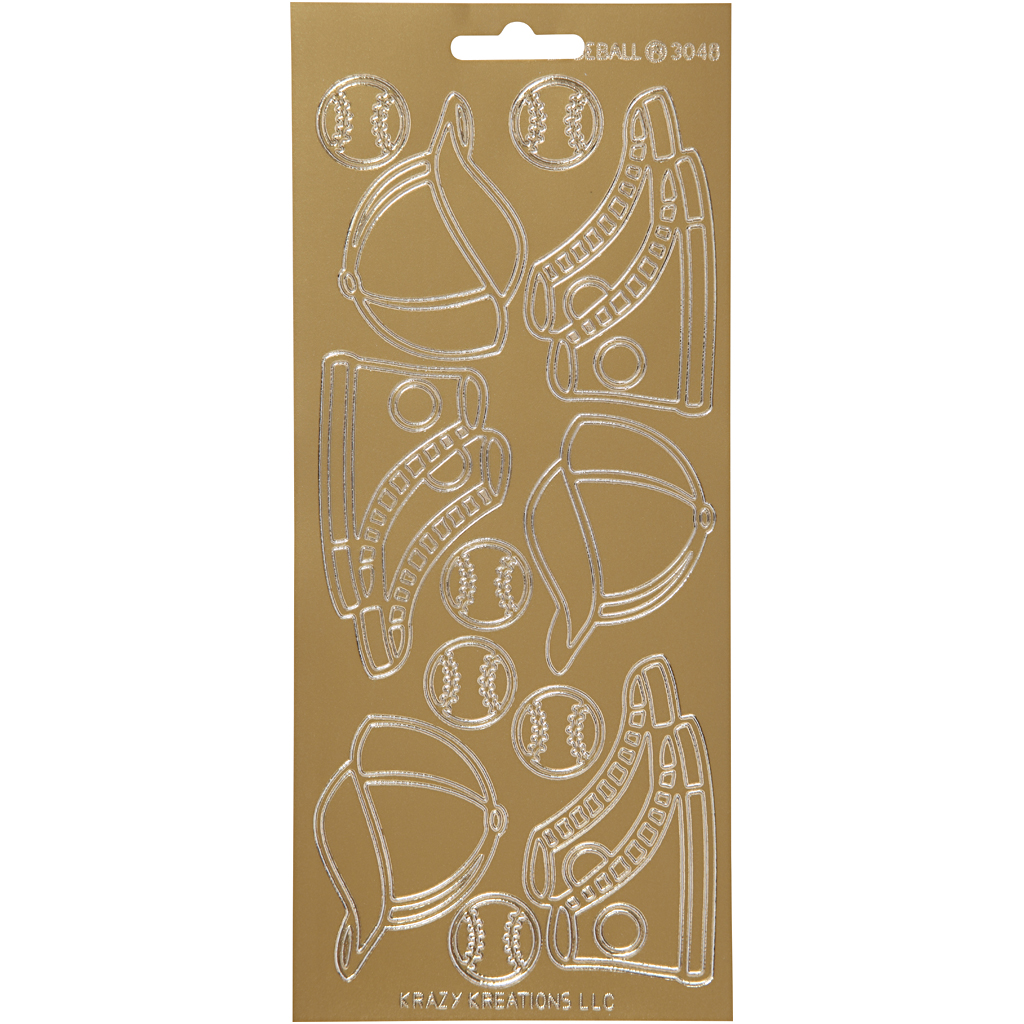 Stickers, guld, sport, 10x23 cm, 1 ark Guld