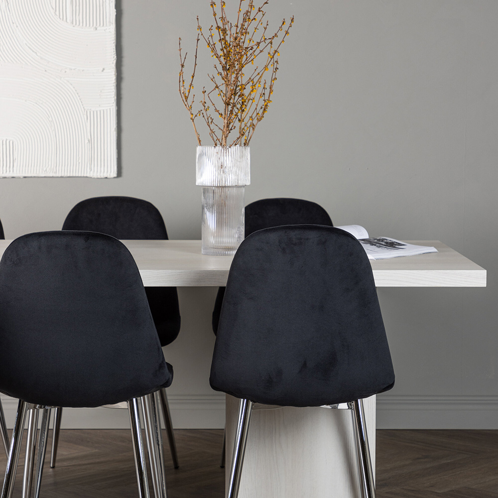 Spisegruppe Venture Home Olga med 6 Polar Fløyel Stoler