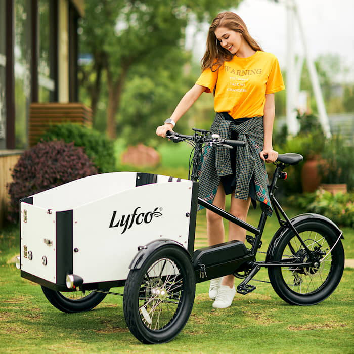Elsykkel Lyfco Cargobike med Åpningsbar kasse - 17,5 Ah