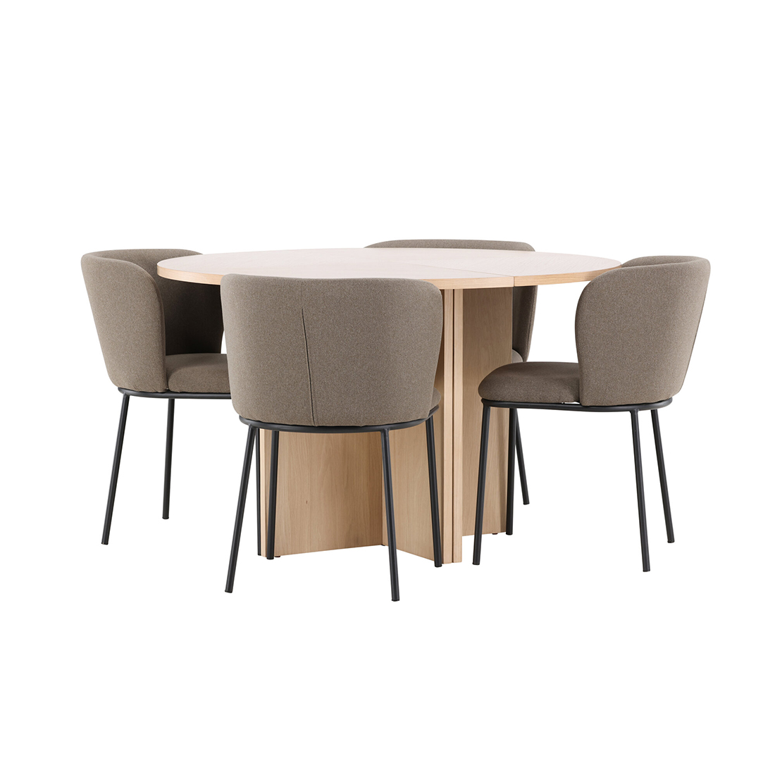 Spisegruppe Venture Home Strada Ø120 cm med 4st Edina Spisestoler