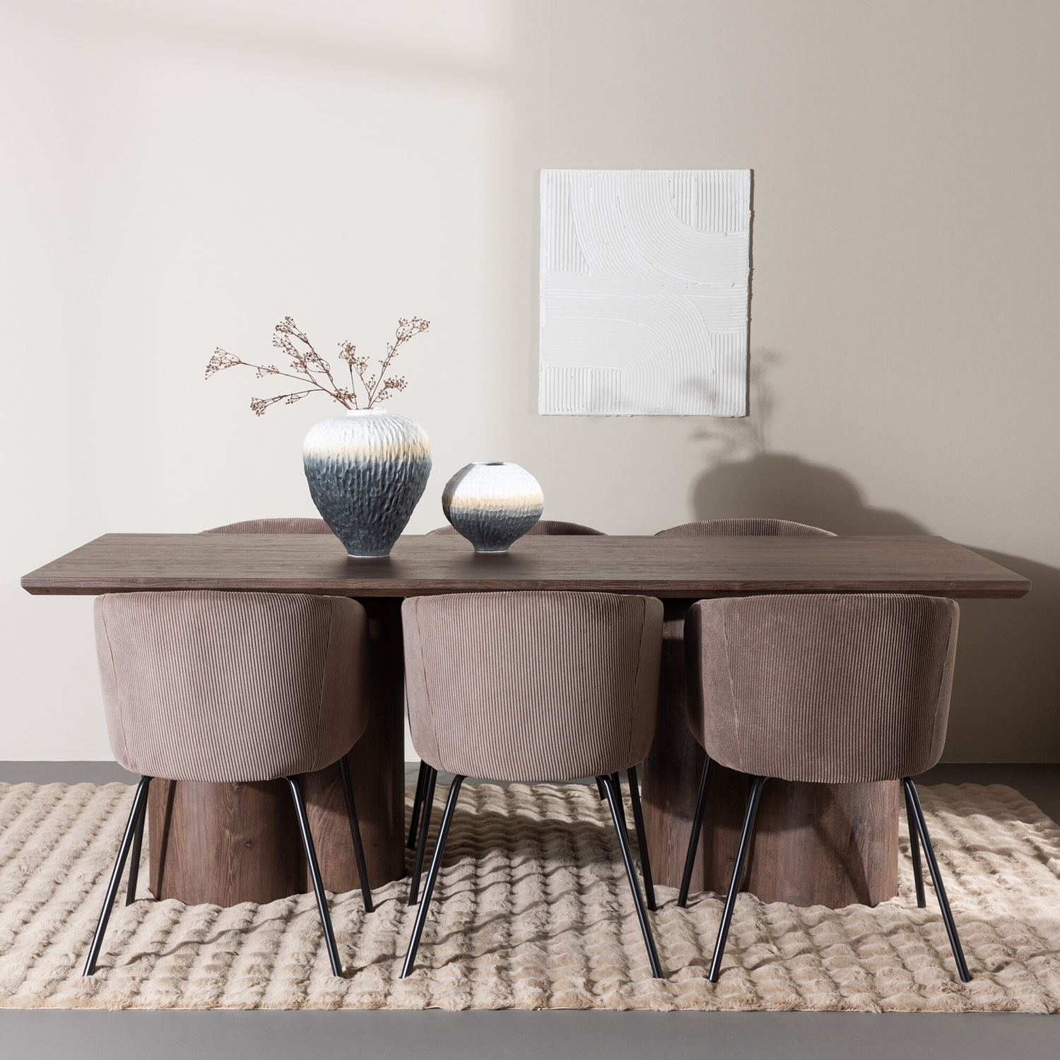 Spisegruppe Venture Home Olivia 210 med 6 stk Berit Stoler