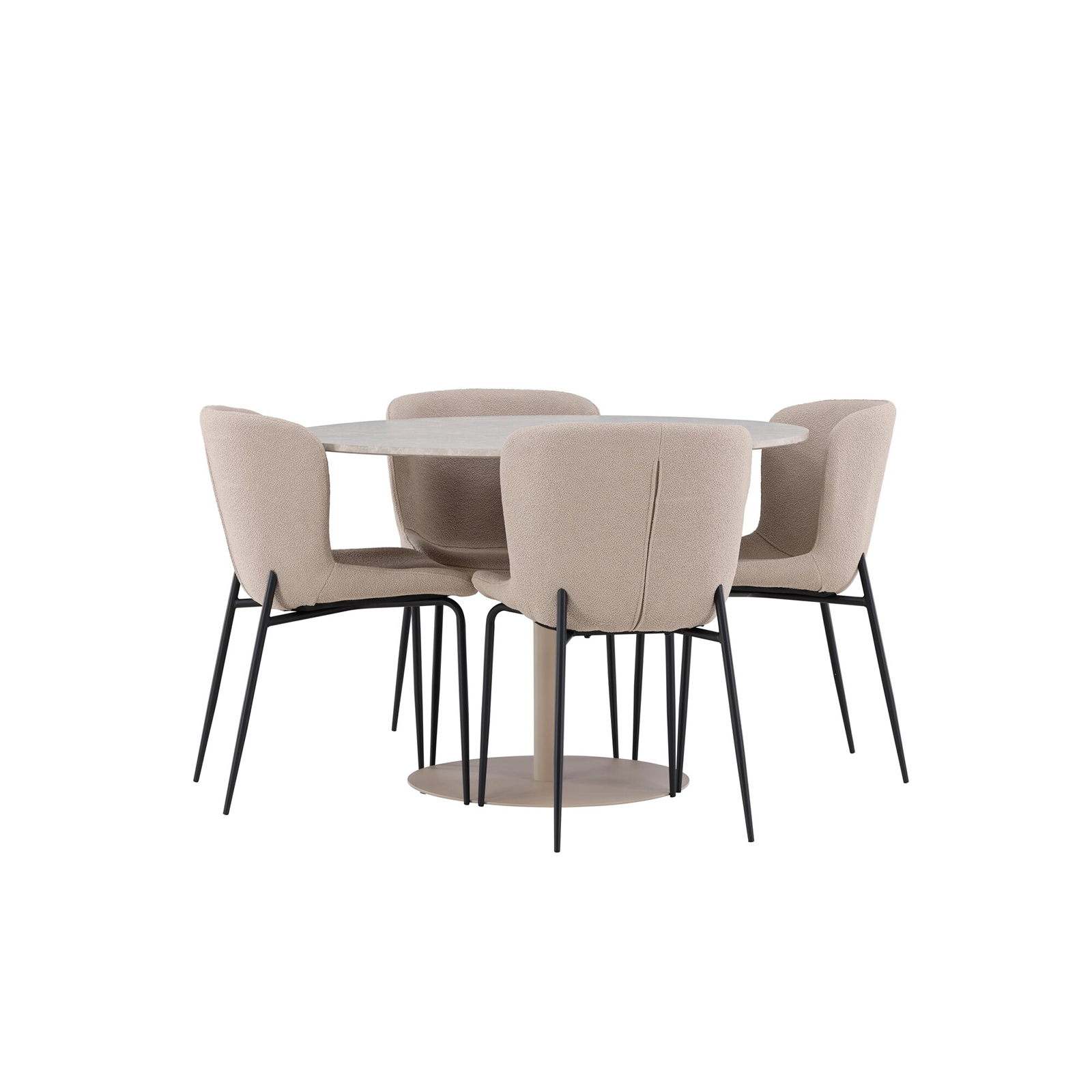 Spisegruppe Venture Home Lycke Ø110 med 4 stk Modesto Stoler
