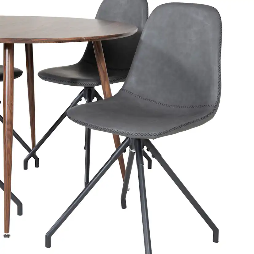 Spisegruppe Venture Home Plake med 4 Pobbie Stoler Design med Svingfunksjon Kunstlær