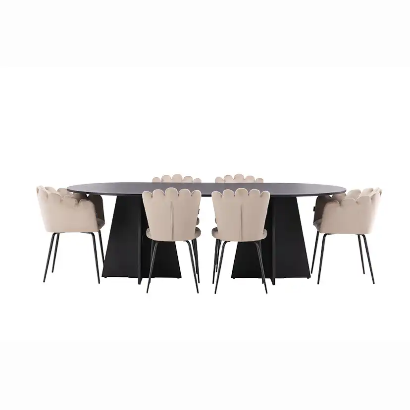 Spisegruppe Venture Home Bootcut med 4 Limhamn Light Stoler