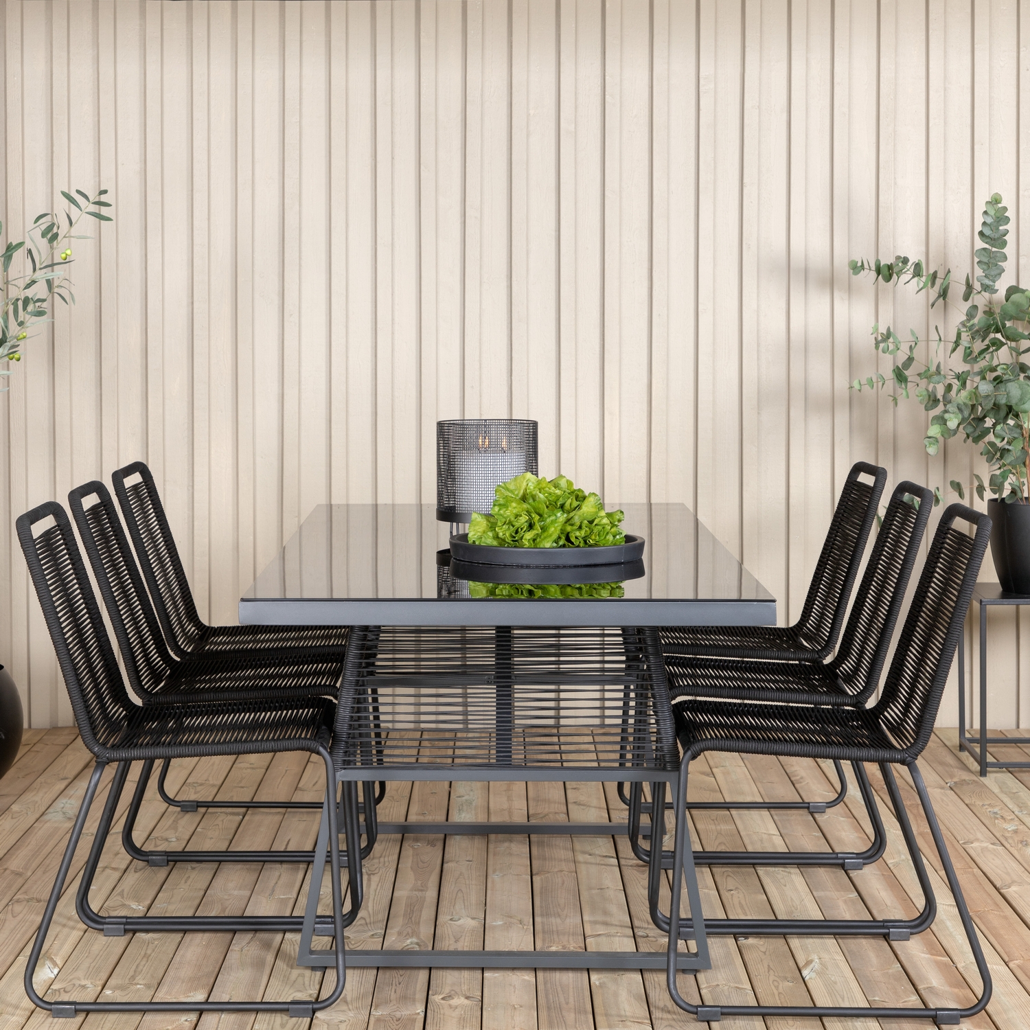Spisegruppe Venture Home Douglas med 6 Leon Stablebare Spisestoler