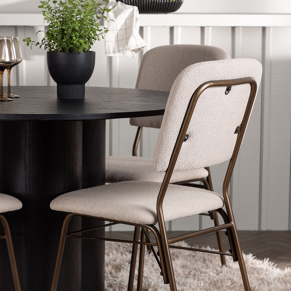 Spisegruppe Venture Home Olivia Ø110 cm med 4 stk Seda Stoler