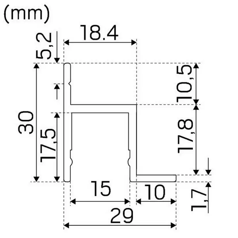 Profil Hide-a-lite Hidden Aluminium 2 m