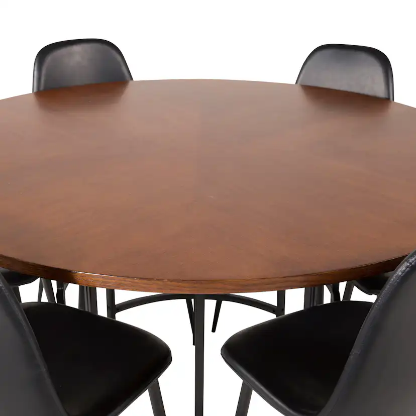 Spisegruppe furniture/fashion Copenhagen med 6 Pobbie Kunstlær Stoler