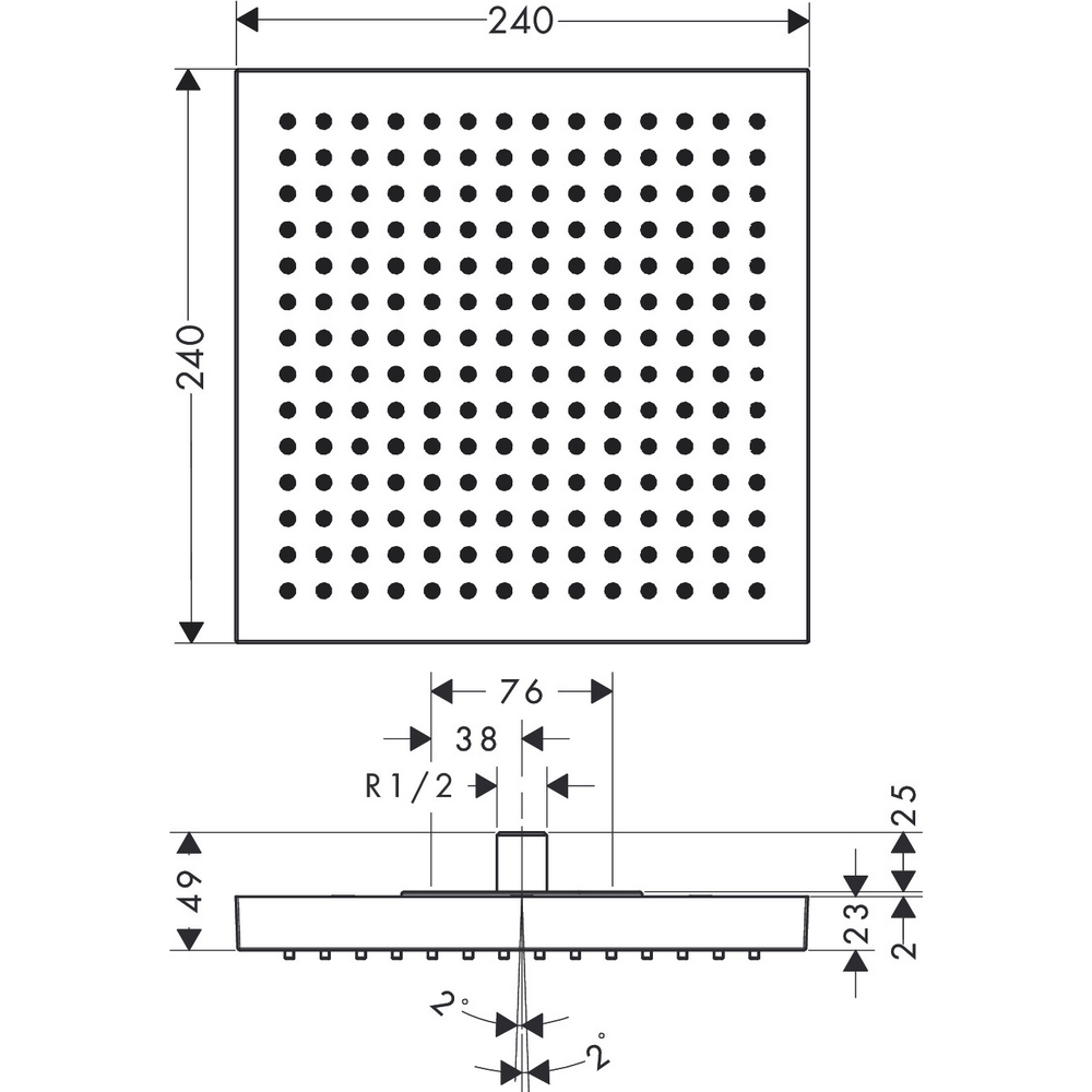 Hoveddusj Axor Starck for Innbygging