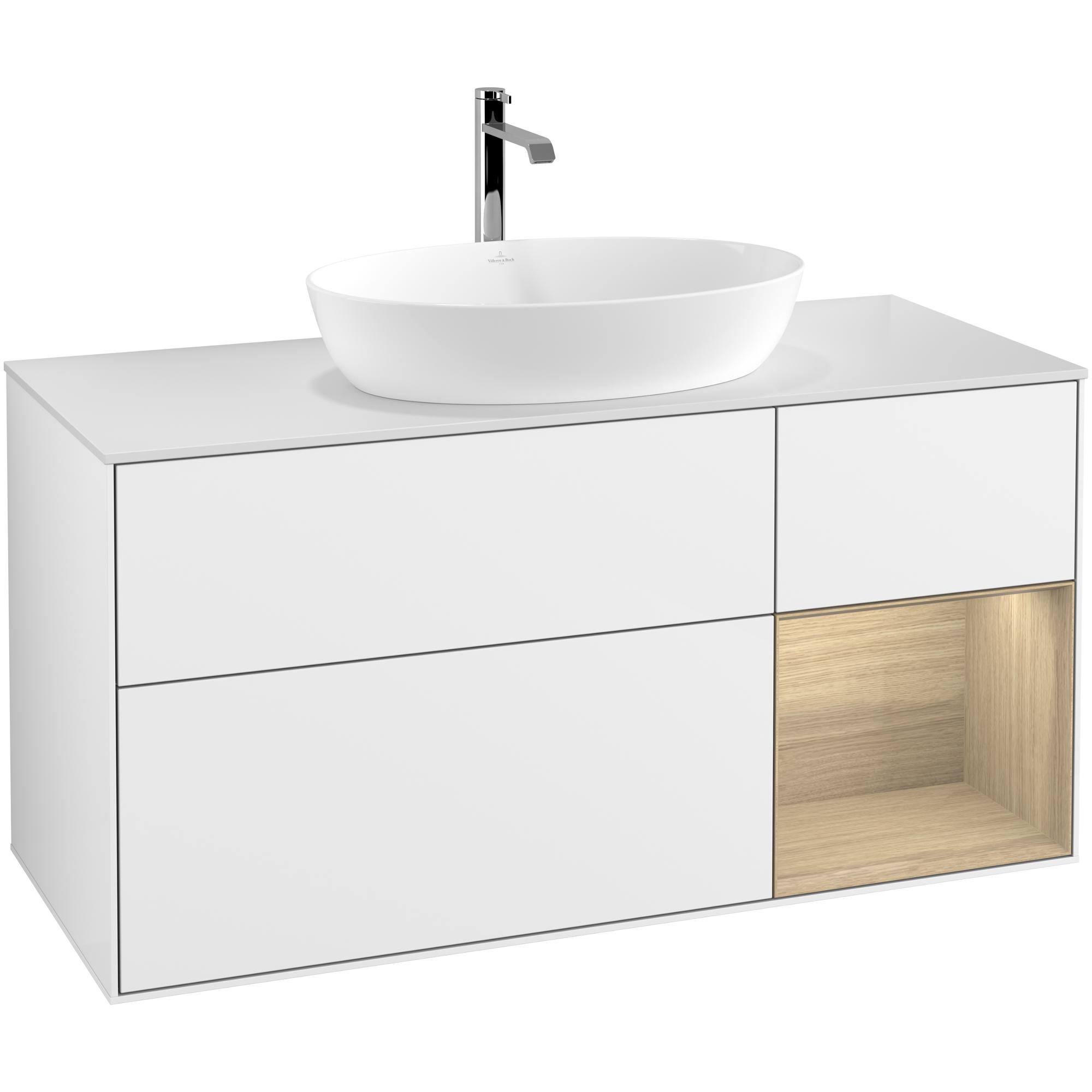 Tvättställsskåp Villeroy & Boch Finion med 3 Lådor Hylla och Bänkskiva för Fristående Tvättställ från Artis & Collaro | badrum - badrumsmobler - tvattstallsskap-och-kommod | KakelKungen