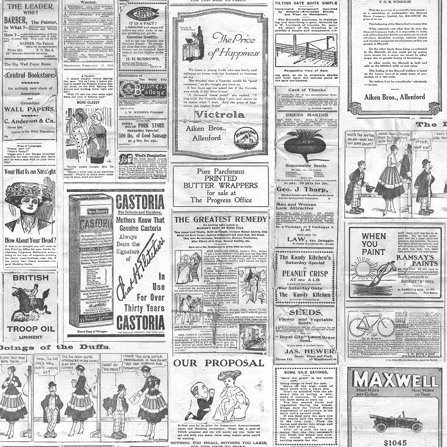 Tapet Galerie Wallcoverings Newspapers G56143 | golv - tapeter - monstrad-tapet | KakelKungen