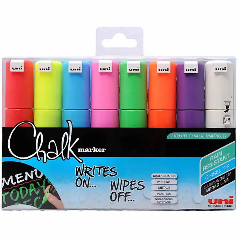 Merkepenn Creativ Company Chalk Ass Farger Strek 8 mm 8 Stk/1 Pk