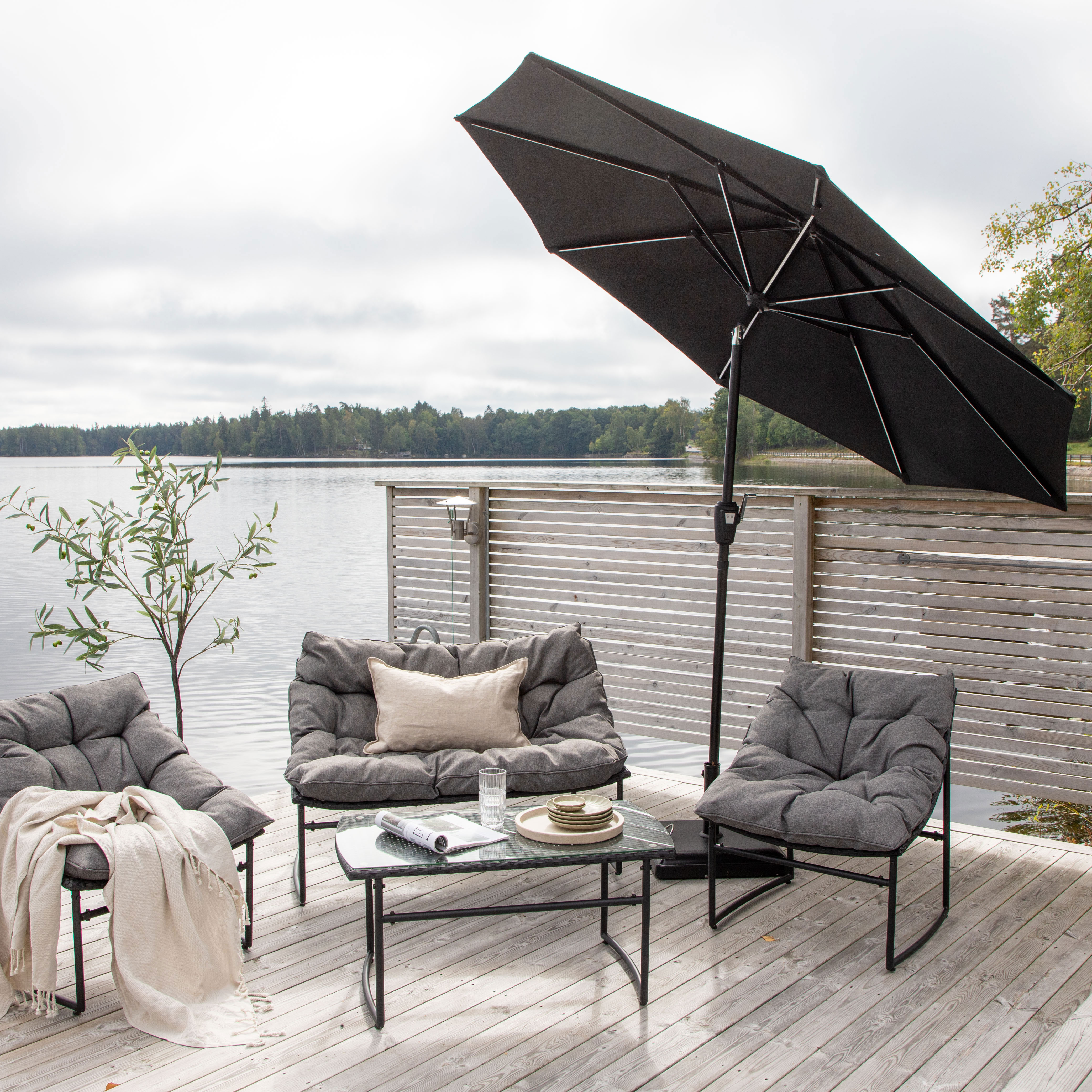 Parasoll Venture Home Sudan med LED-belysning og Vippefunksjon