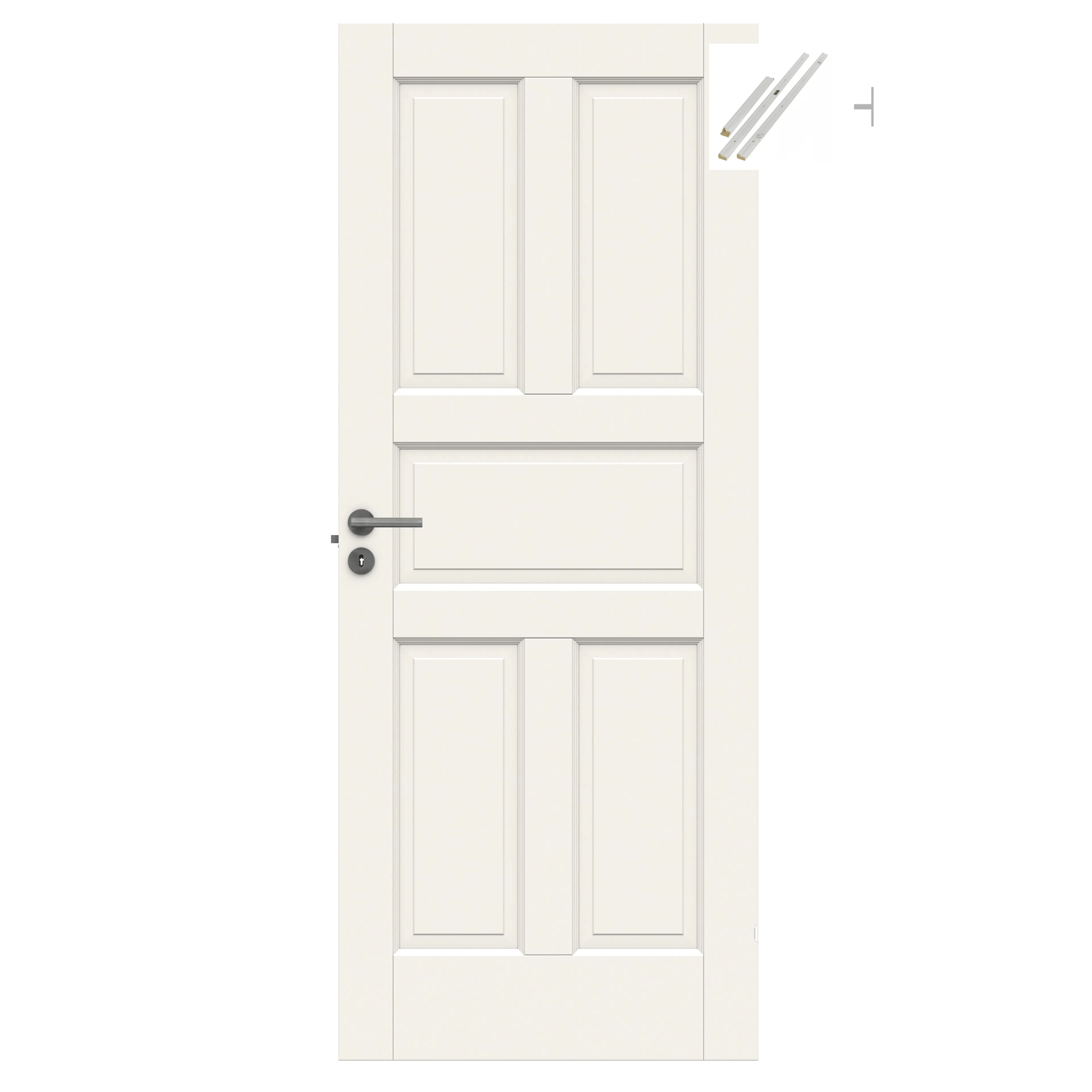 DØRBL CRAFT 05 9X21 HVIT med Karmsett BxH: 90x210 (dørbladmål: 82,5x204)