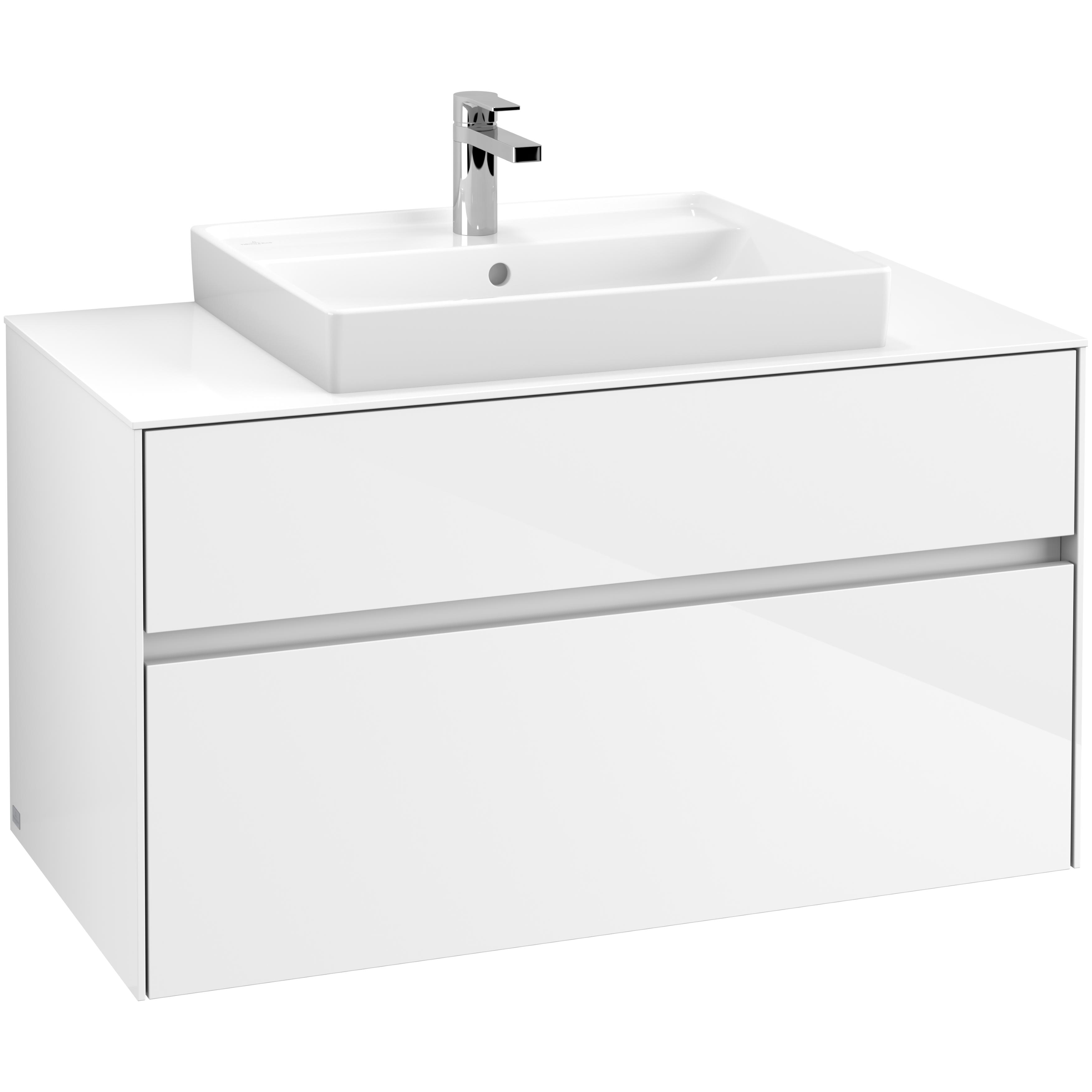 Tvättställsskåp Villeroy & Boch Collaro 100 cm med 2 Lådor för Ovanpåliggande Tvättställ | badrum - badrumsmobler - tvattstallsskap-och-kommod | KakelKungen