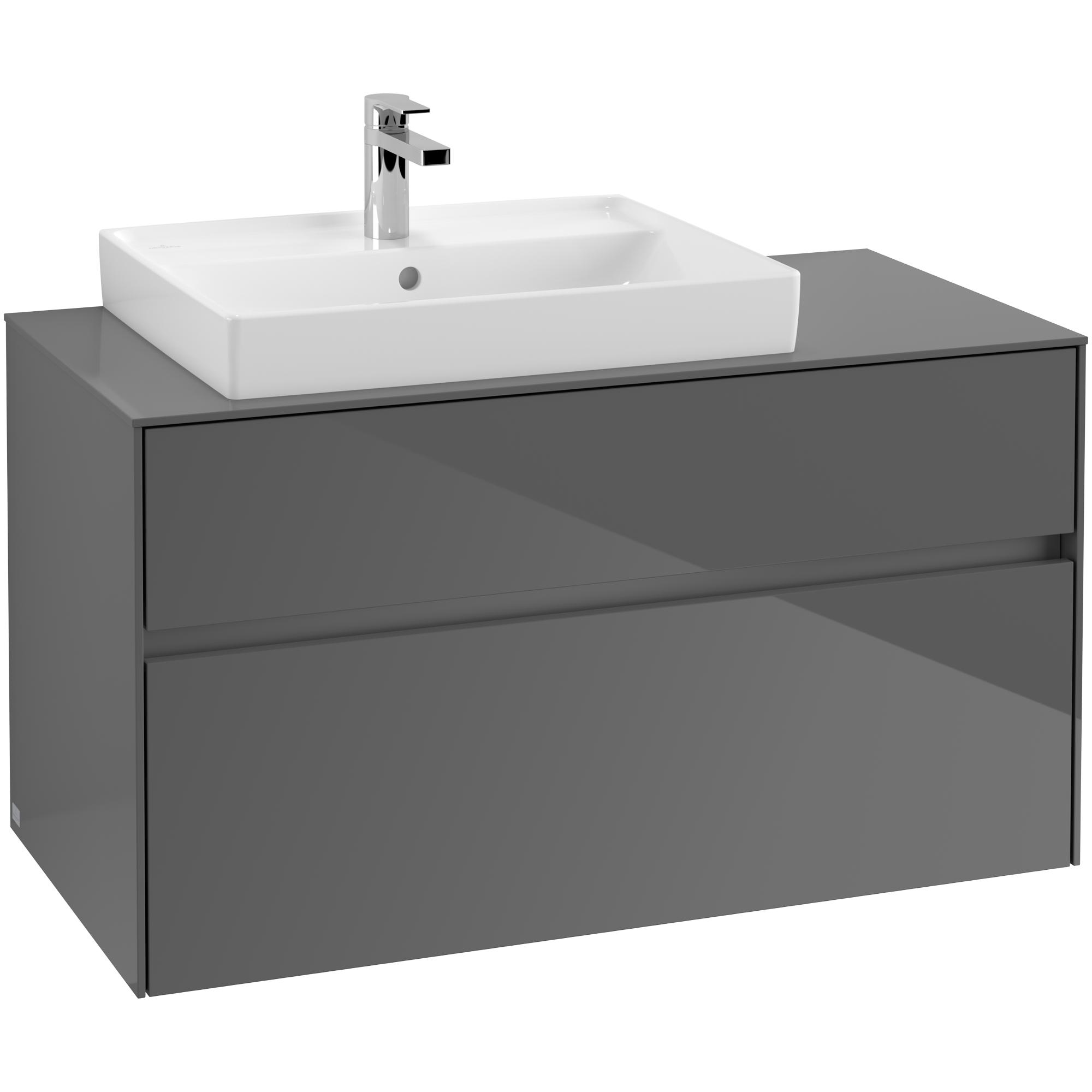 Tvättställsskåp Villeroy & Boch Collaro 100 cm med 2 Lådor för Ovanpåliggande Tvättställ | badrum - badrumsmobler - tvattstallsskap-och-kommod | KakelKungen
