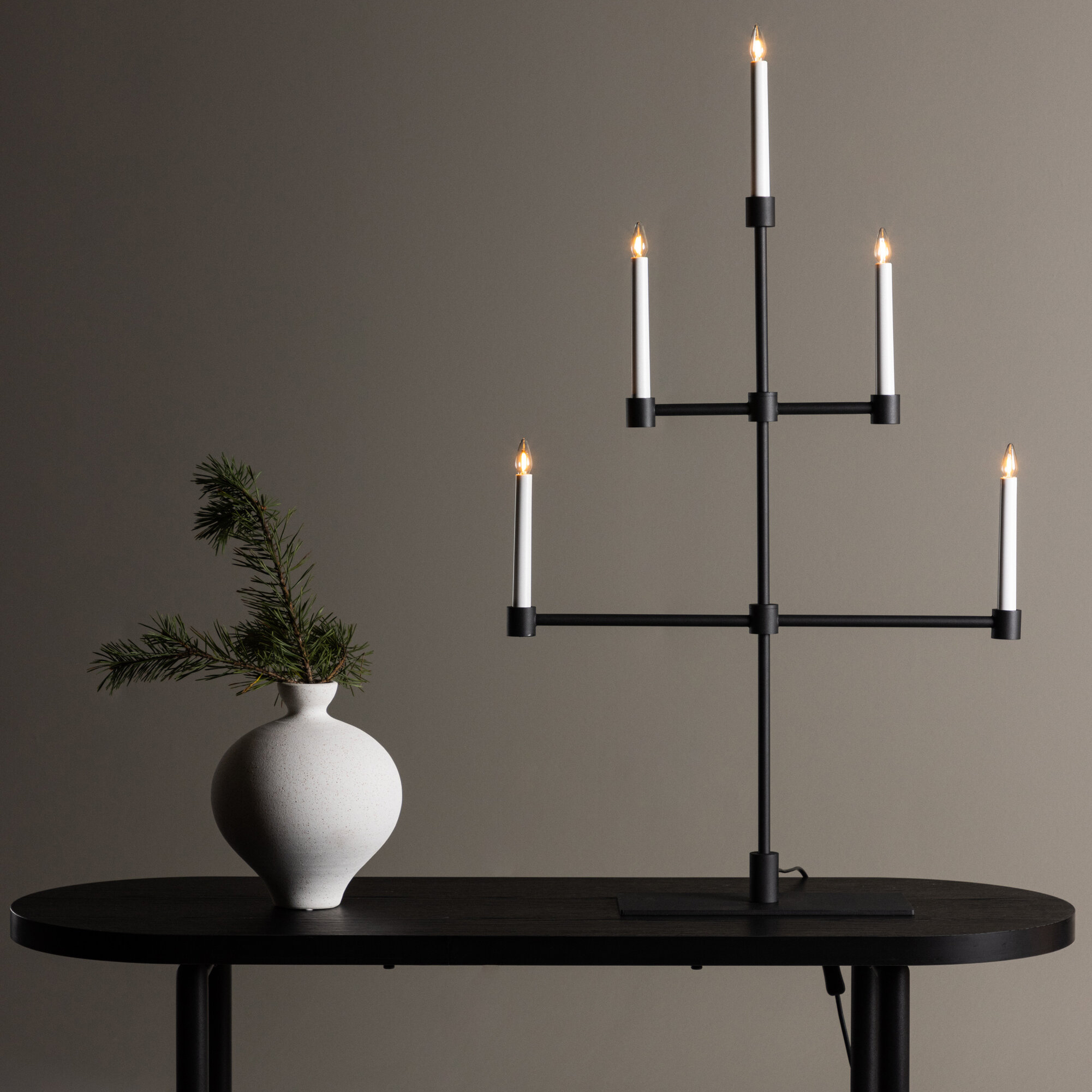 Avoriaz Table Lamp - Matt Black /  Metal Sort