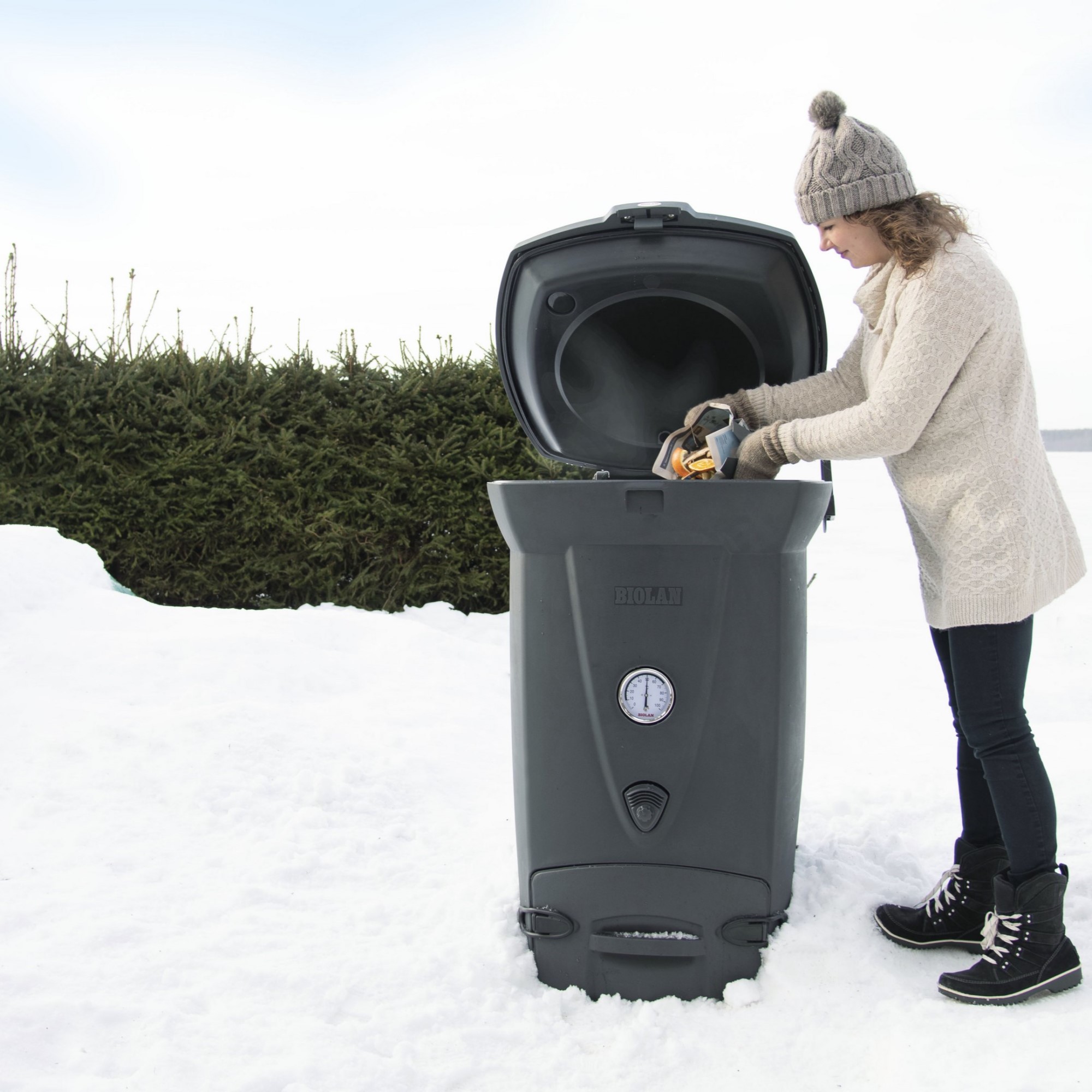Biolan Quick Composter 220eco, dark grey Mørkegrå