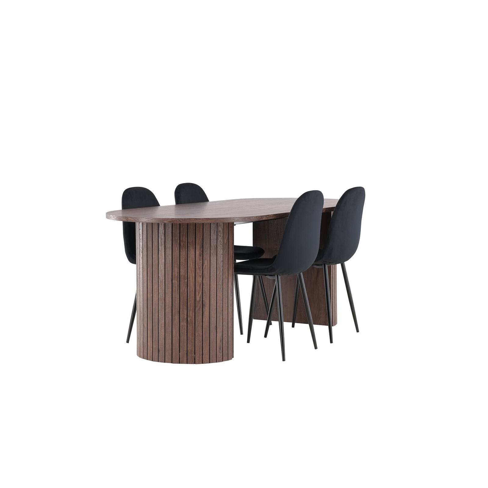 Spisegruppe Venture Home Härön 200 med 4 stk Polar Stoler Fløyel