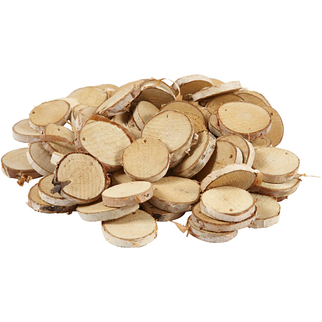 Treskiver Creativ Company med Hull Dia 35-45 mm Hullstr 4 mm Tykkelse 7 mm 500 g/1 Pk