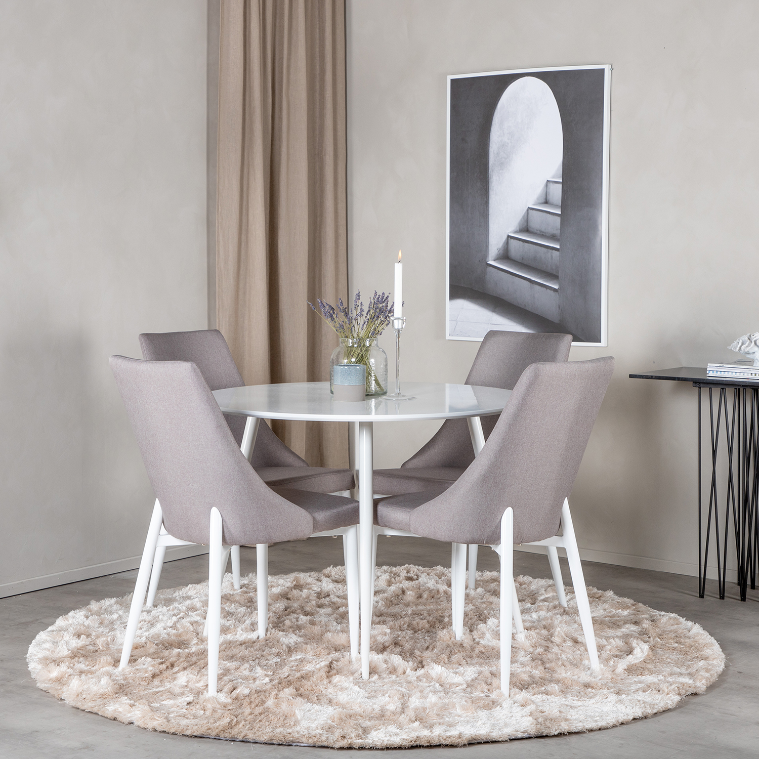 Spisegruppe Venture Home Plake1 med 4 Laura Stoler Polyester Rundt