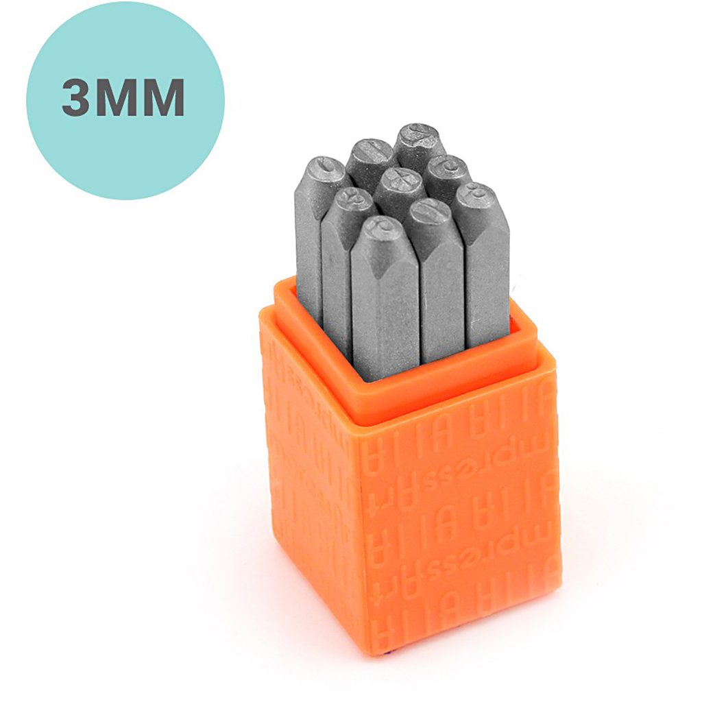 Stempler Creativ Company Tall Str 3 mm Skrifttype  Helvetica 9 stk / 1 sett