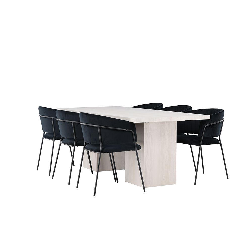 Spisegruppe Venture Home Olga med 6 Selma Stoler