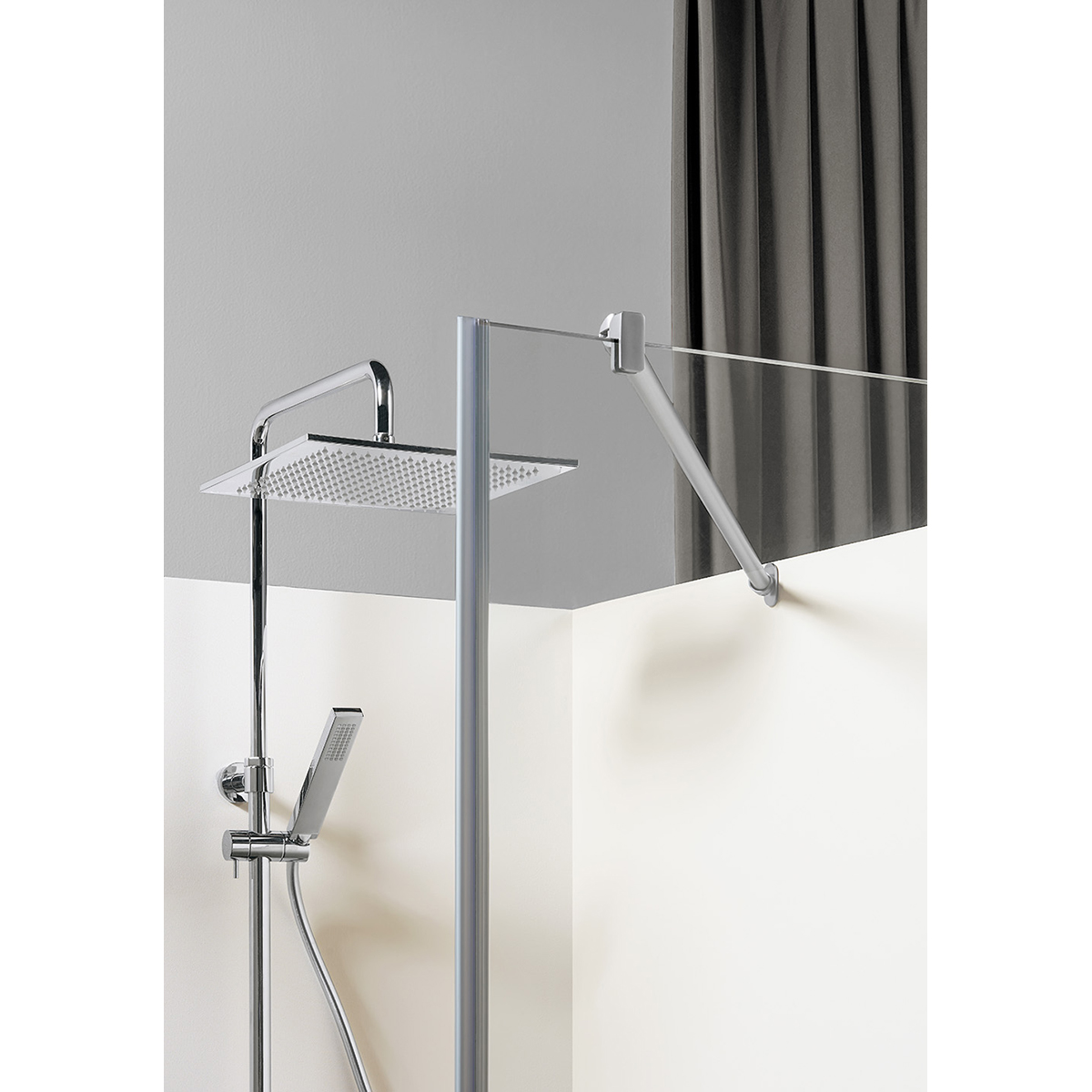 DUSJ IGLOO PRO I-WALL 100 KLAR NAT Glass: Klart Glass, Profil: Aluminium, B: 975 mm