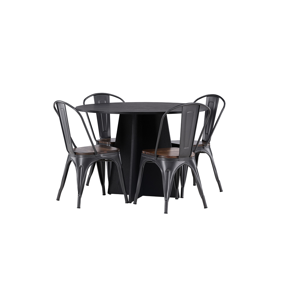 Spisegruppe Venture Home Bootcut Ø110 cm med 4 Tempe Stoler