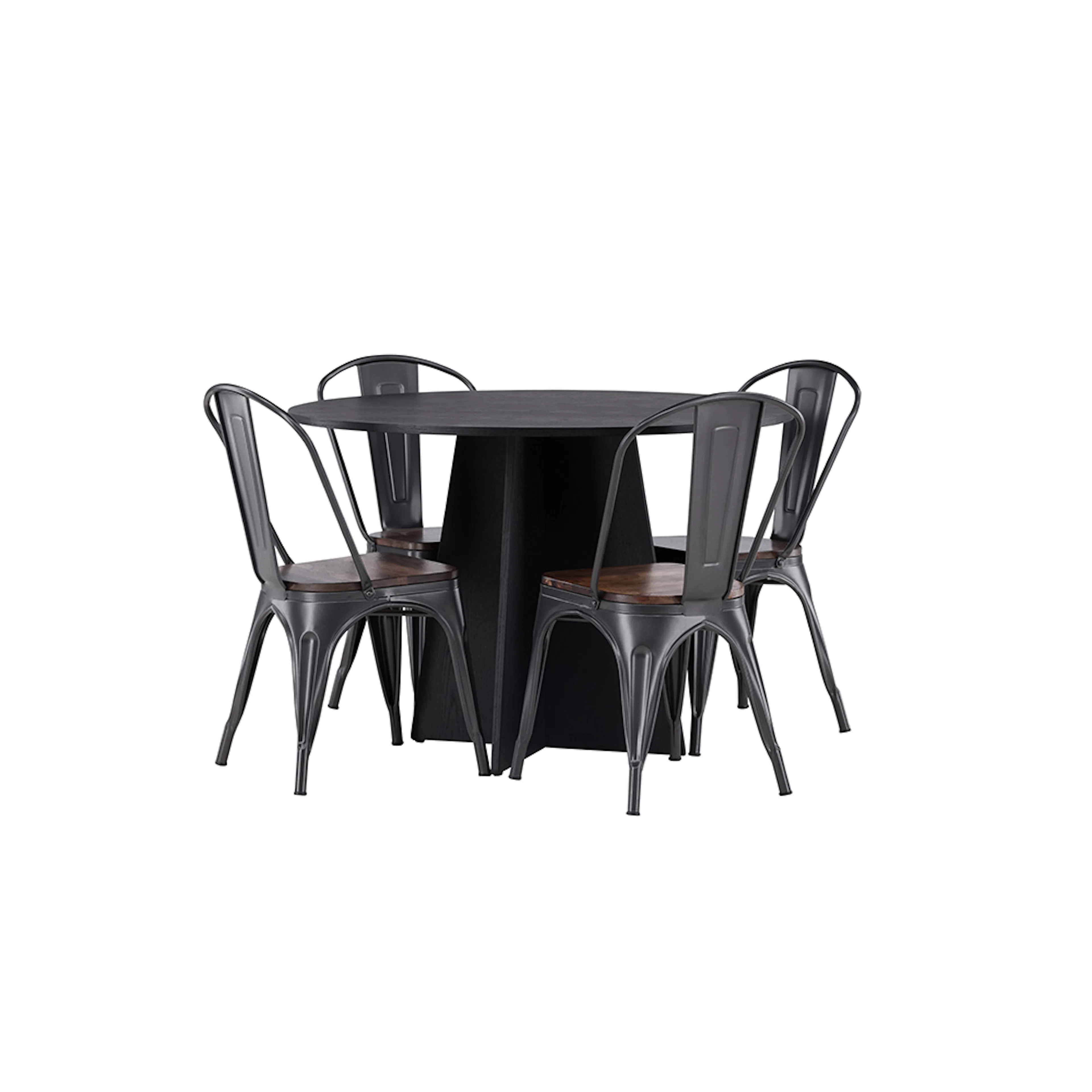 Spisegruppe Venture Home Bootcut Ø110 cm med 4 Tempe Stoler