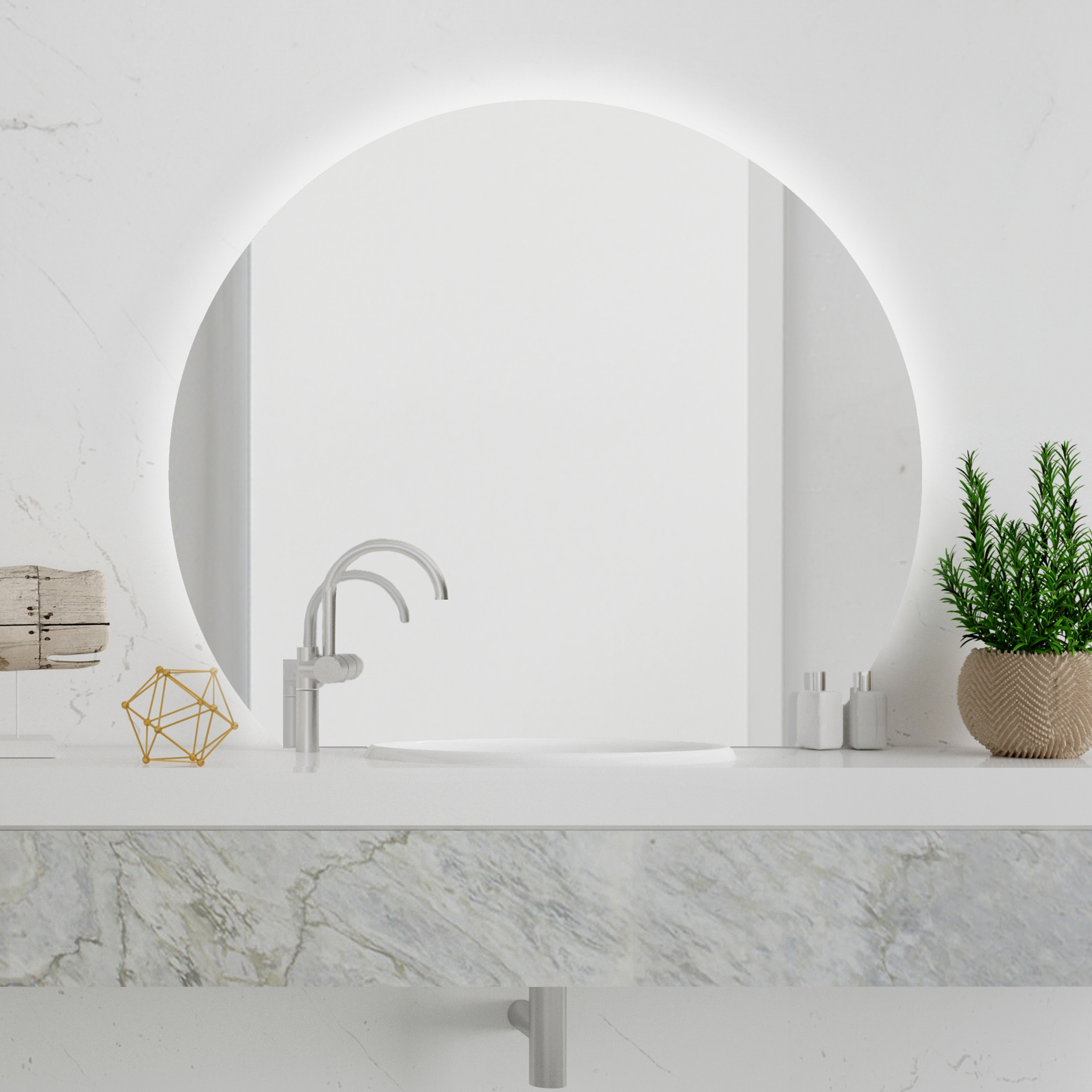 Speil Vidi Corte med LED-belysning