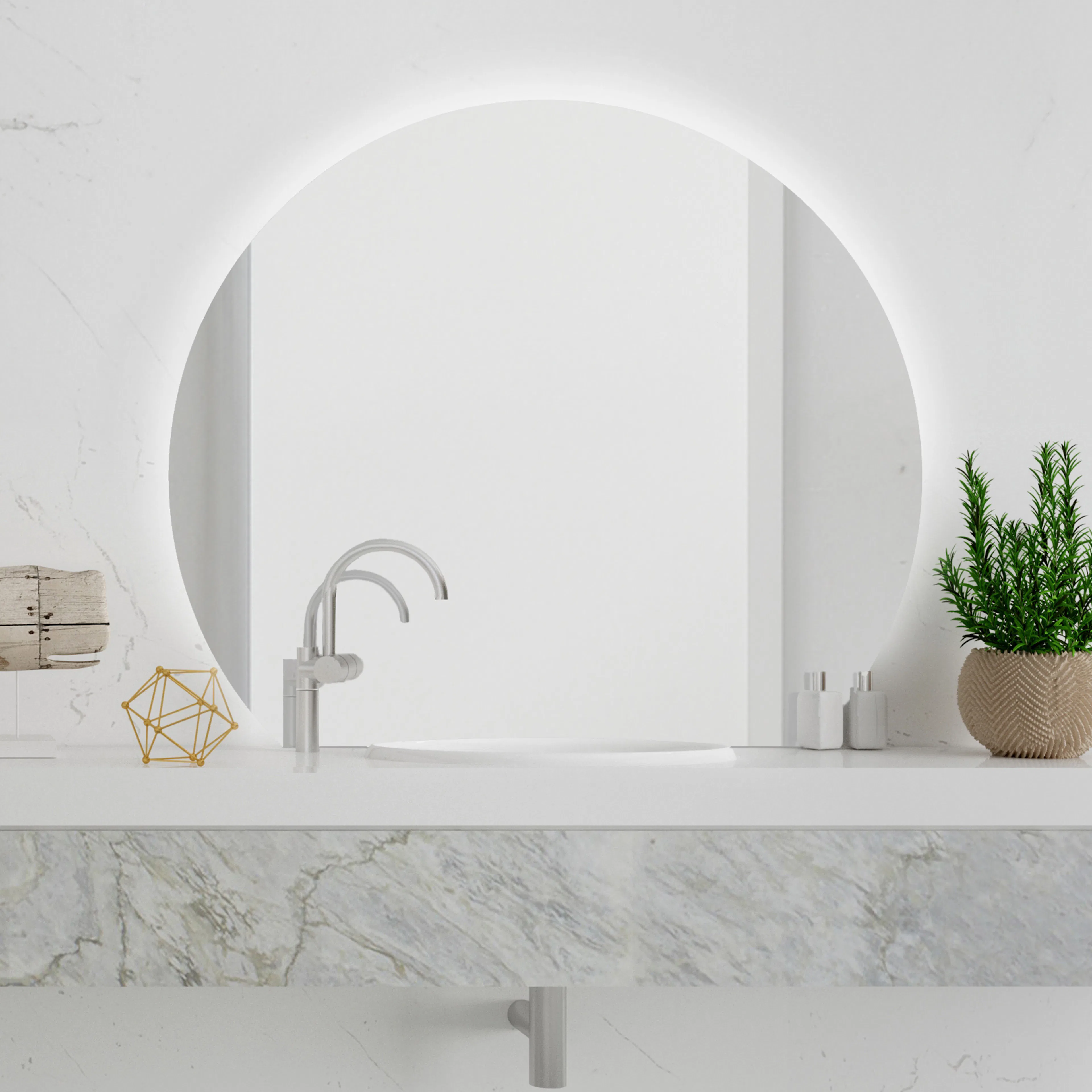 Speil Vidi Corte med LED-belysning