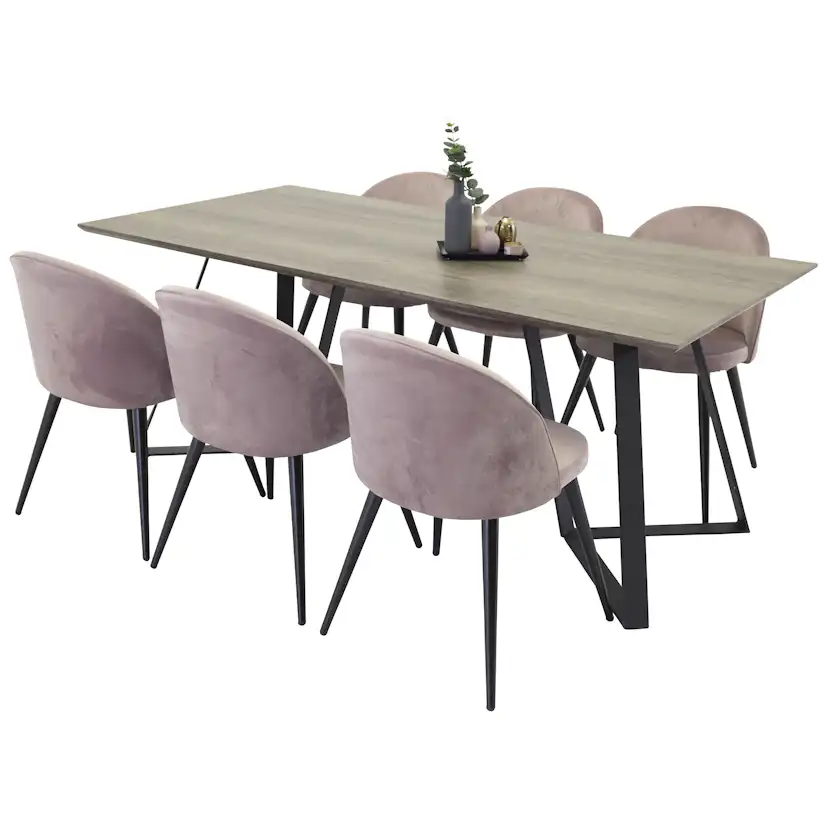 Spisegruppe Venture Home Madde med 6 Valentina Stoler
