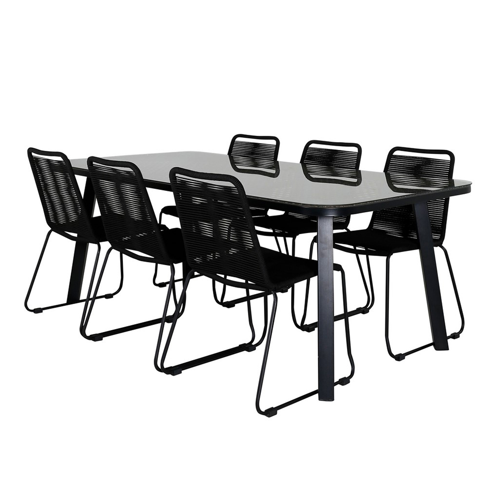 Spisegruppe Venture Home Peoria med 6 Leon Stablebare Spisestoler