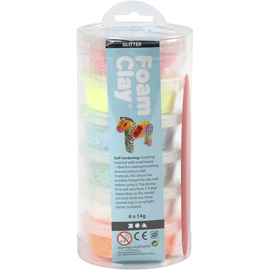 Foam Clay Creativ Company Ass Farger Glitter 6x14 g/1 Pk