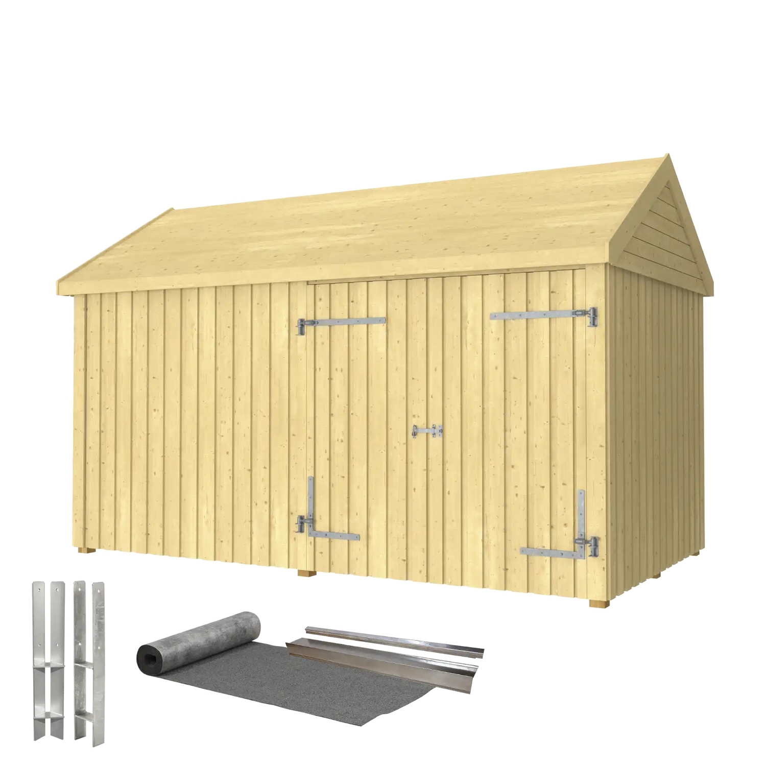 Utebod PLUS Classic Multi Hagehus 2 Moduler Dobbeldør Lukket 10m2