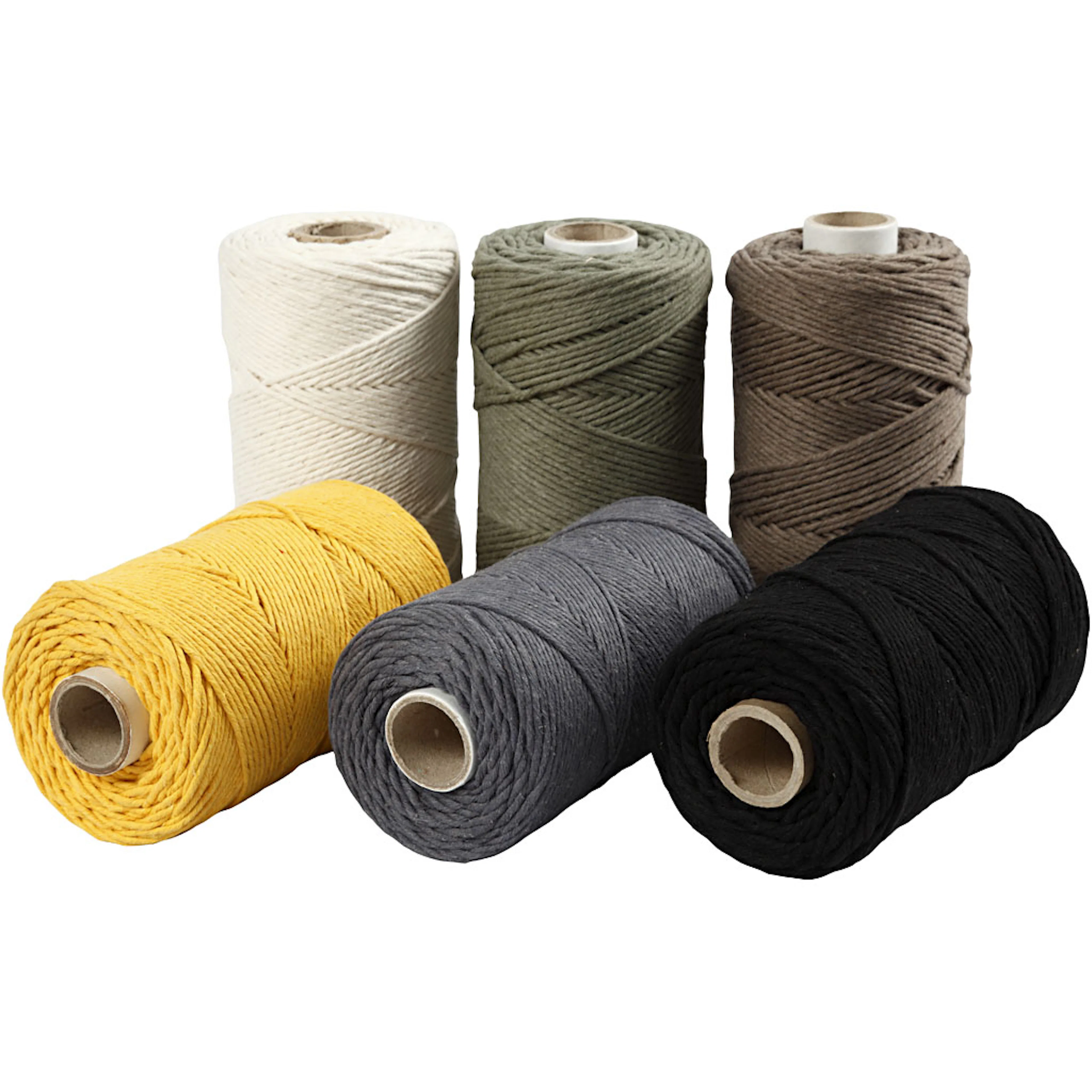 Makramégarn Creativ Company Ass Farger D2 mm 6x330 g/1 Sett