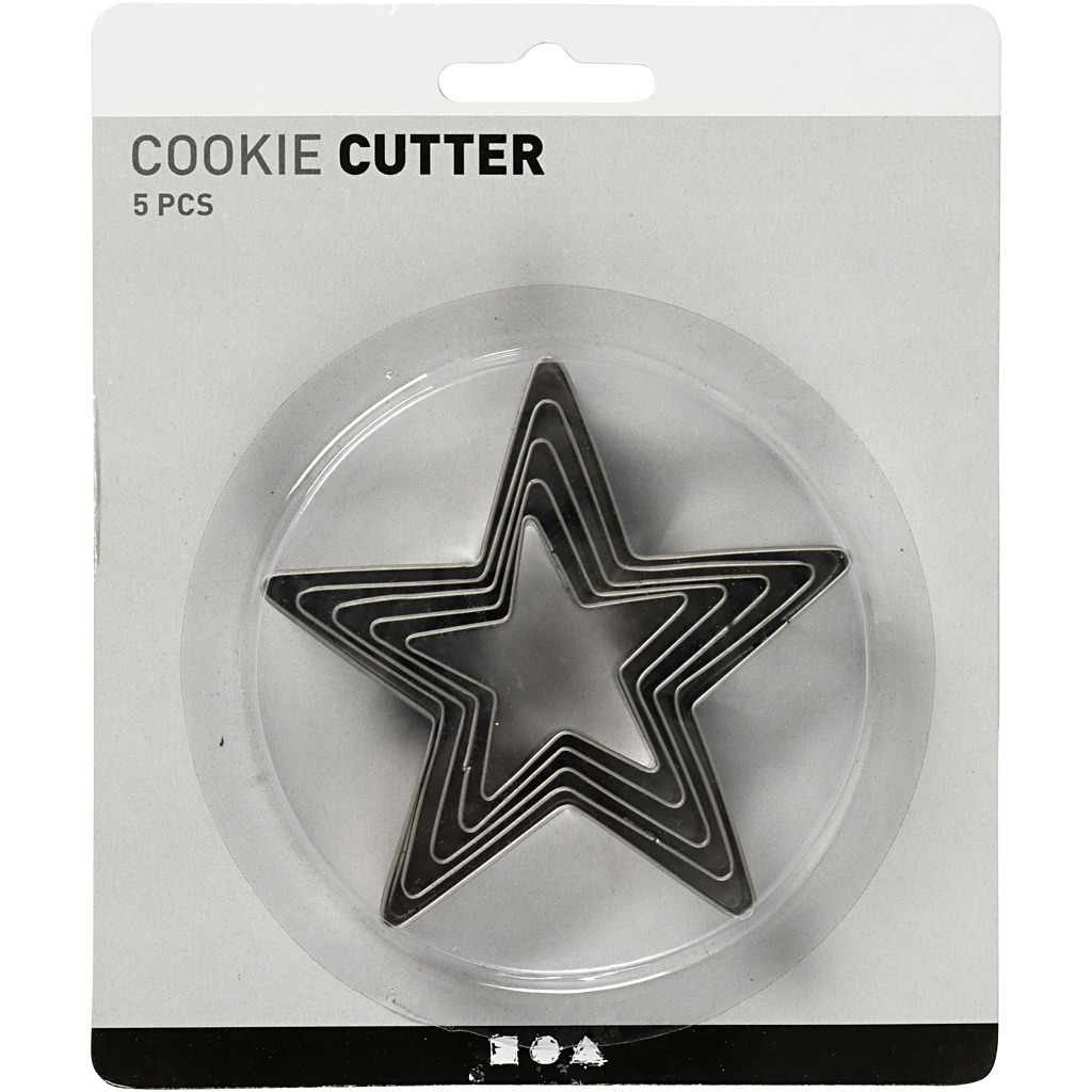 Utstikksformer Creativ Company Stjerne Str 8 cm 5 St/1 Pk