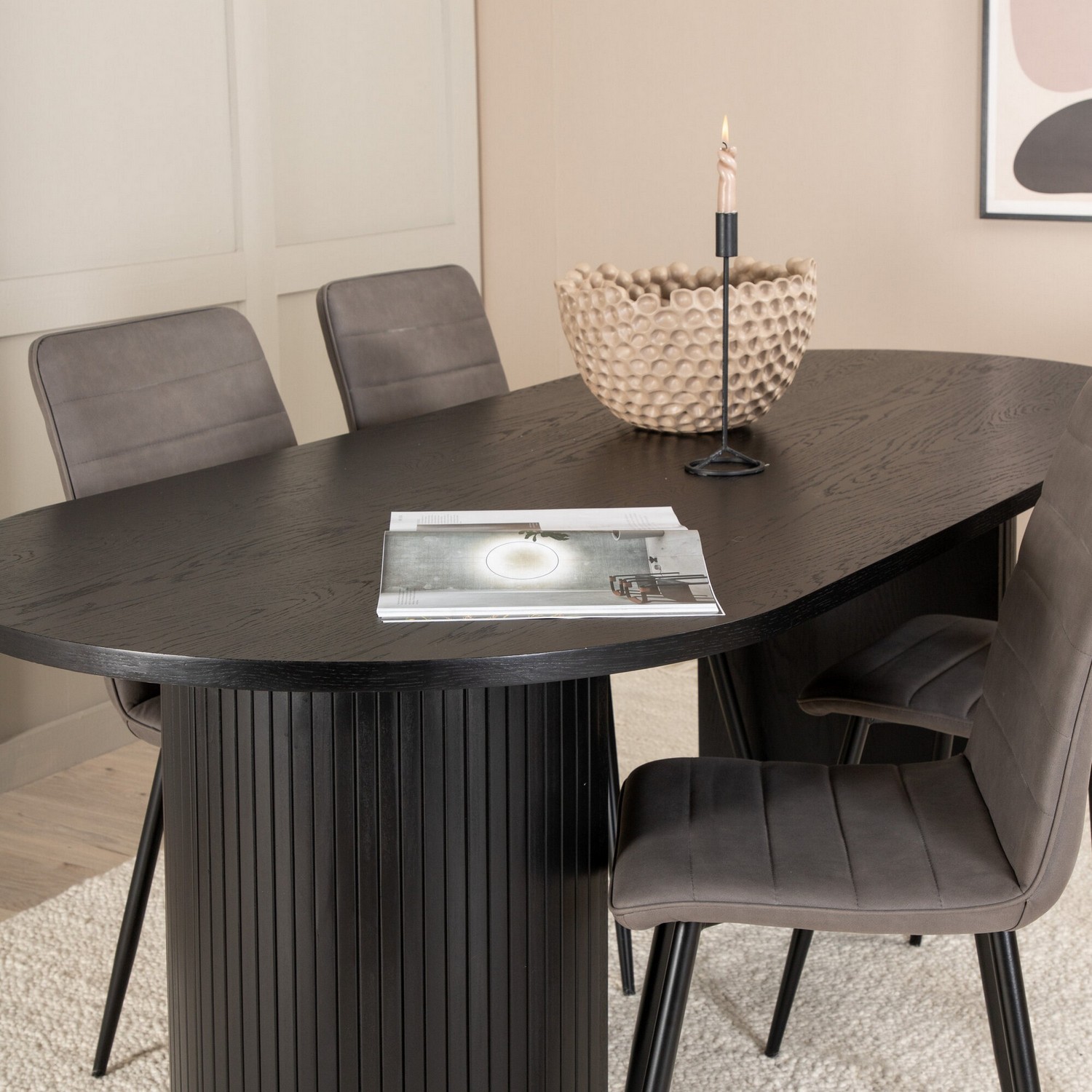 Spisegruppe Venture Home Bianca med 4 Walerina Stoler