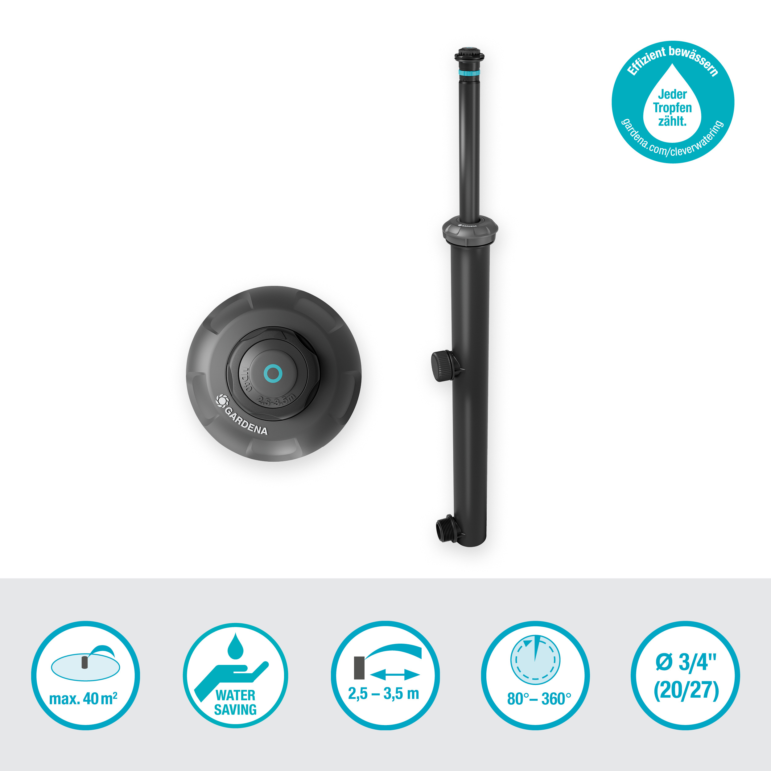 Vannspreder Gardena Pop-up Sprinkler MD40/300